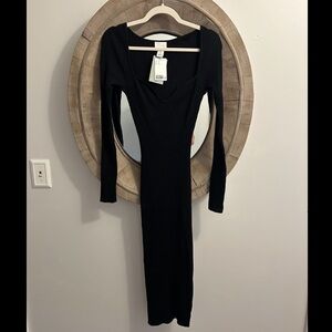 H & M Long-sleeve sweater dress with sweetheart neckline